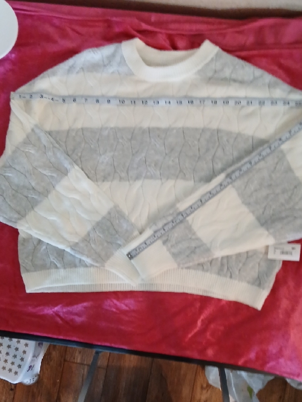 No Boundaries Cream Knit Crewneck Sweater